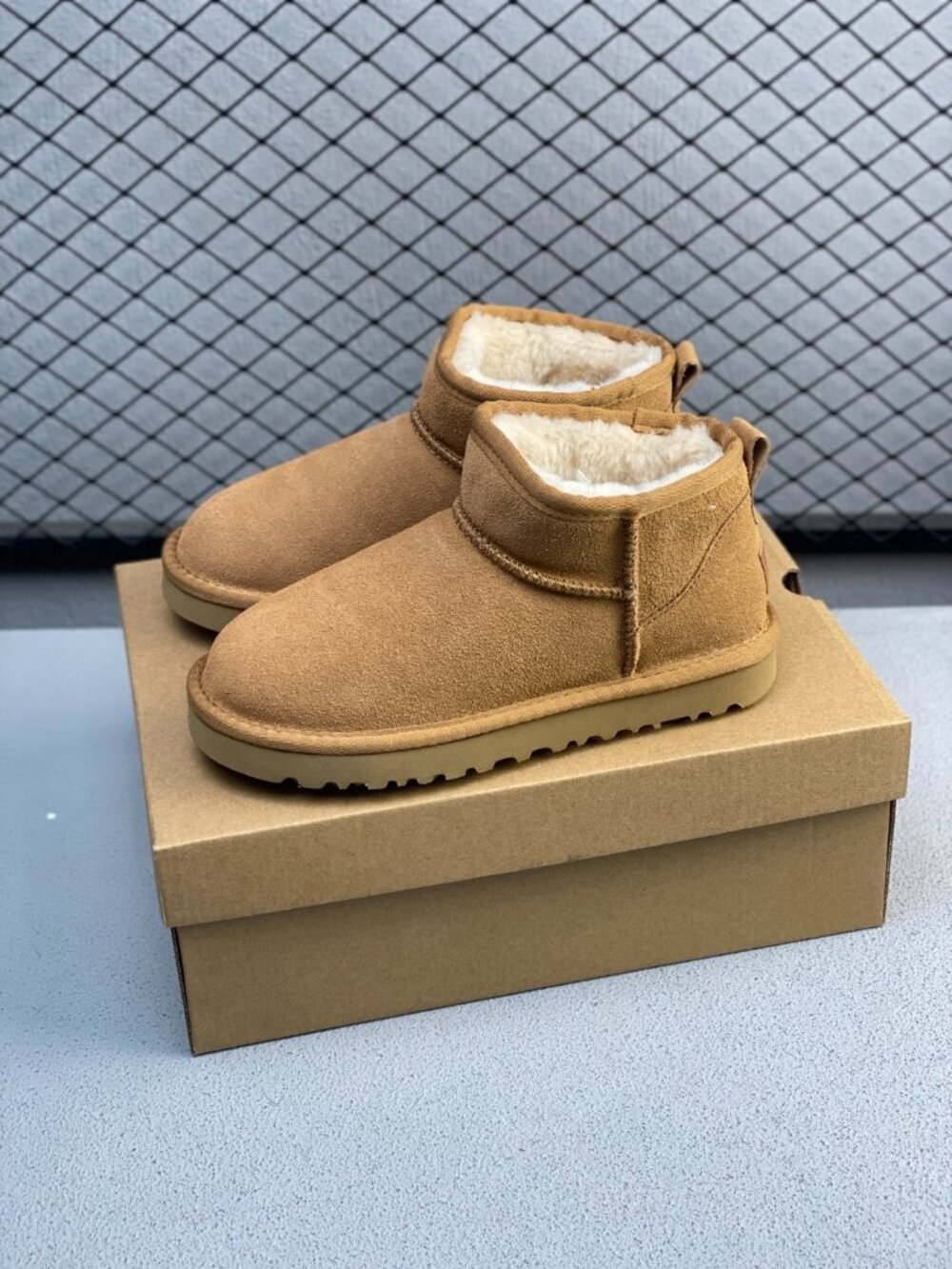 UGG Chestnut Mini Ankle Boots with Cozy Lining – Brand New